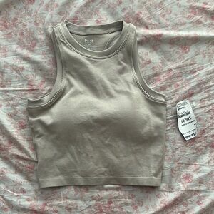 Women's Tan Ribbed Tank Top